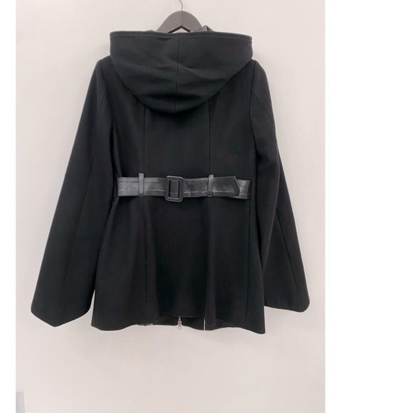 Black Wool Mackage Coat with Leather Features, size S - Picture 4 of 5